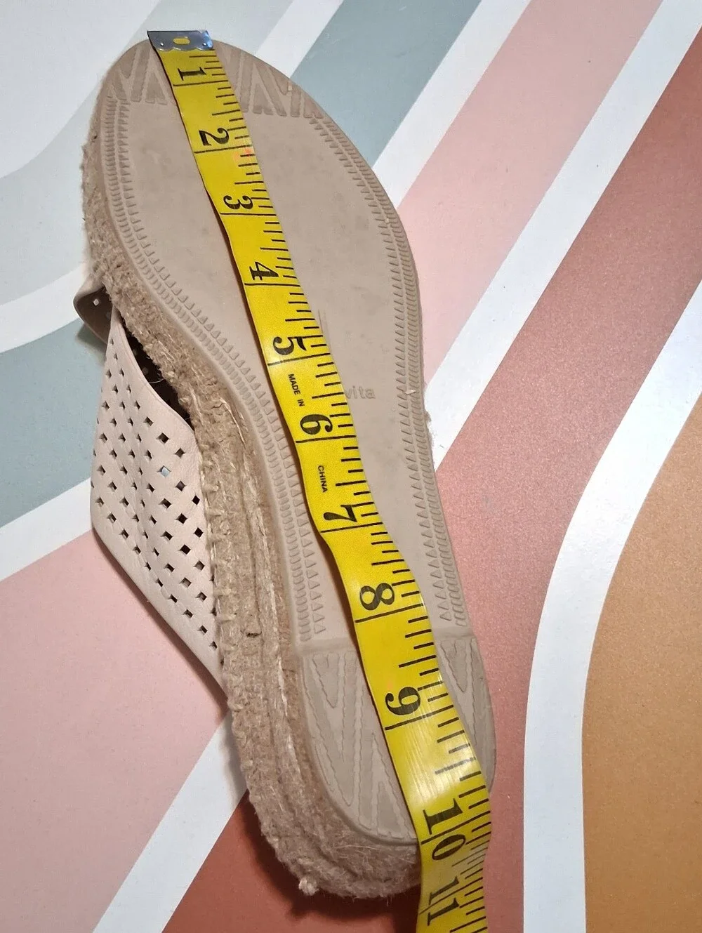Dolce‎ Vita Cream Perforated Crossband Espadrille Sandals Leather 8.5 Platform